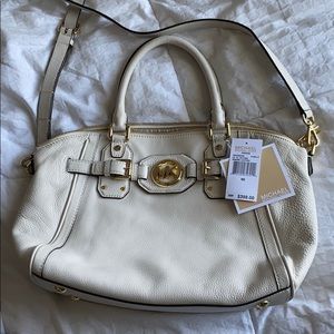White pebbled leather Michael Kors bag